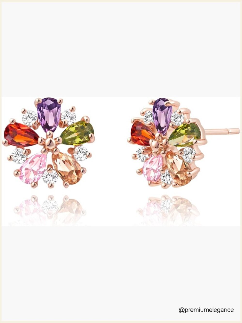 Hypoallergenic Floral Stud Earrings Hand-Set CZ for Sensitive Ears Daily Wear